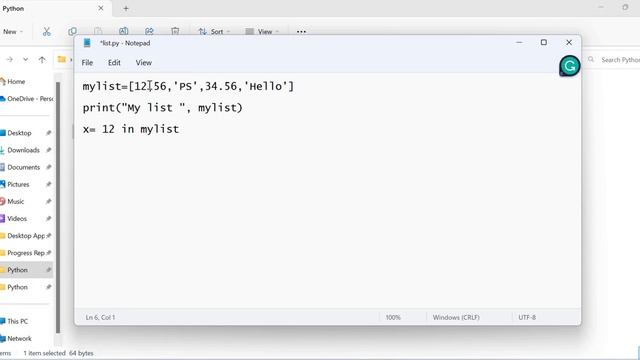 Python Lecture 28: How to check whether an element exists in the list (using in operator Hindi) смотреть онлайн