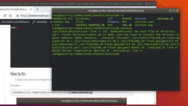 Fix Uniscan Can’t locate Uniscan/Crawler.pm in @INC(you need install the Uniscan::Crawler module) смотреть онлайн
