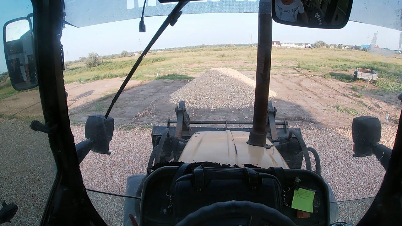 Как легко и красиво распланировать щебень . Методы и система. Экскаватор-погрузчик. смотреть онлайн