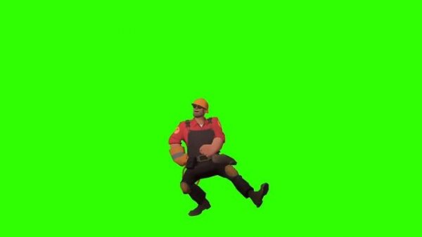 TF2 Engineer - The Kazotsky Kick Taunt Green Screen (60 FPS)
