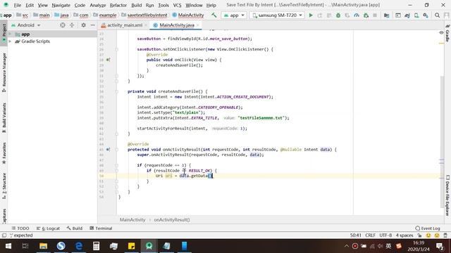 Android Save and Write Text File with Intent Tutorial 2020 смотреть онлайн