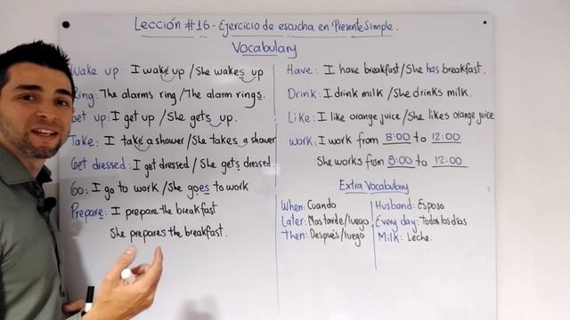Lección 16 - Ejercicio de escucha en presente simple - Listening Exercise | Curso inglés GRATIS смотреть онлайн