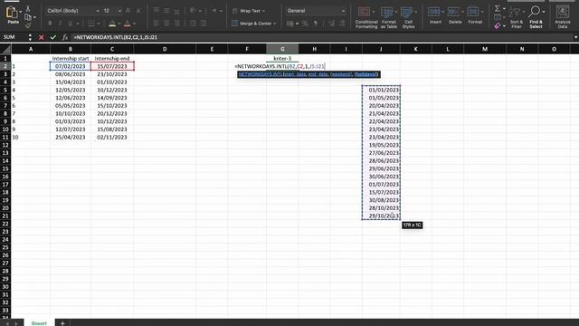 Excel || count days with holidays смотреть онлайн