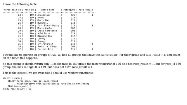 Databases: Count rows with max per group and additional condition (2 Solutions!!) смотреть онлайн