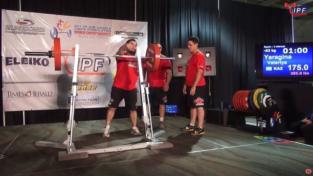 Women 63kg Squat of 2011 IPF World Sub-Junior & Junior Championships смотреть онлайн