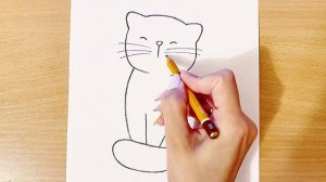 Как Нарисовать Милую Кошку Легко И Просто | Как Нарисовать Кошку / Рисуем Котёнка Поэтапно
