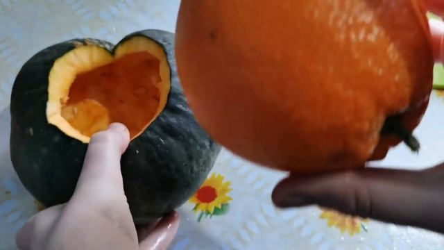 Блюдо из тыквы. Курица запечённая в тыкве. Вкусно и полезно. смотреть онлайн