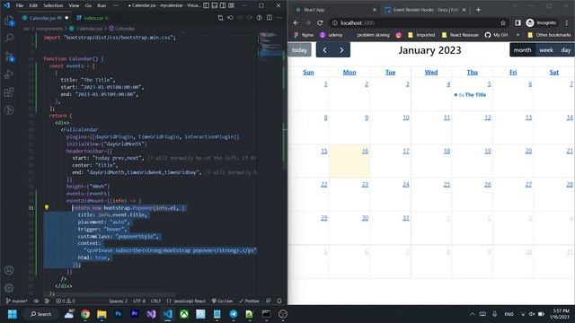 How To Add PopOver To FullCalendar (reactjs-fullcalendar) смотреть онлайн