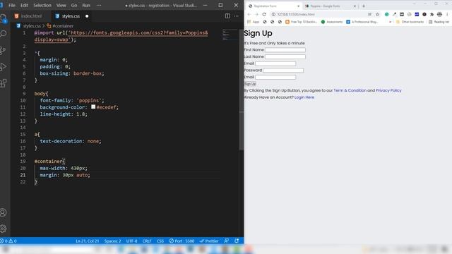 Create a Registration Form Using HTML and CSS смотреть онлайн