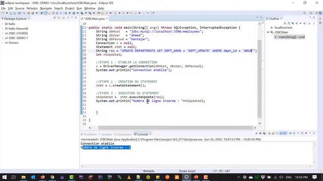 JAVA/JDBC : 11 - UPDATE Les données смотреть онлайн
