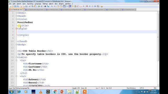 CSS Table Border-Hindi смотреть онлайн
