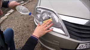 Восстановление передней фары на рено логан. полировка фары