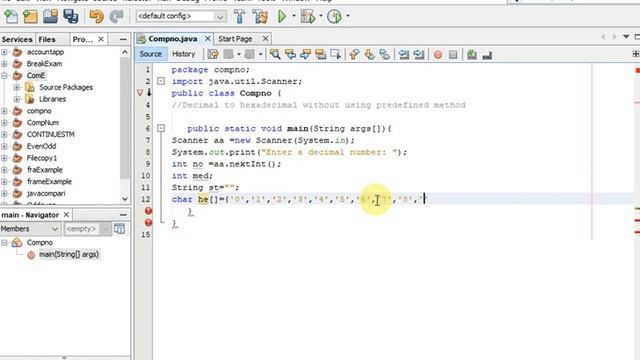 JAVA-Decimal to hexadecimal without using predefined method смотреть онлайн