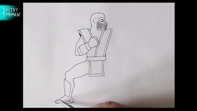 How to draw Sub Zero, Mortal Kombat, Как нарисовать Саб Зиро, Мортал Комбат смотреть онлайн