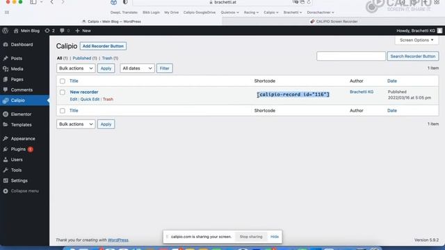 Activating the Calipio Online Screen Recorder in WordPress page смотреть онлайн