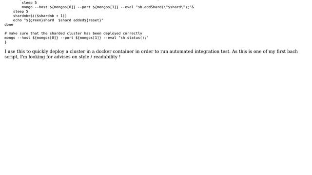 Code Review: Bash script to deploy a mongodb cluster on local machine смотреть онлайн