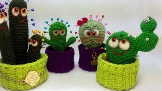 Игольницы - кактусы. Коллекция №2. Embroidered needle cases. смотреть онлайн