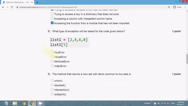 NPTEL 2021: Python For Data Science Week 2 Answers | Python For Data Science Assignment 2 Solutions смотреть онлайн
