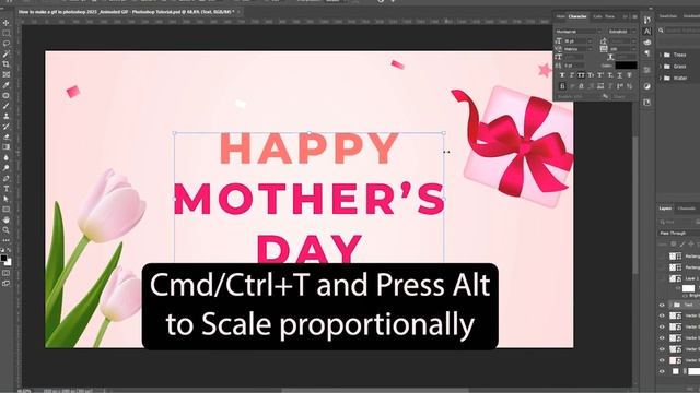 How to create a GIF in photoshop 2023 | Animated GIF | Mother's Day | Trending Photoshop Tutorial смотреть онлайн