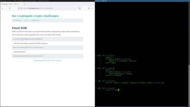 Cryptopals Guided Tour - 02 - Fixed XOR смотреть онлайн