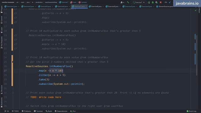 27 Exercise Using operators (Reactive programming with Java - full course) смотреть онлайн