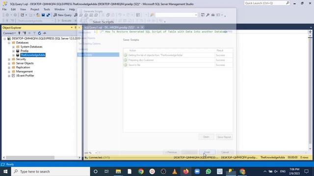 How To Restore Generated SQL Script of Table with Data into another Database ? смотреть онлайн