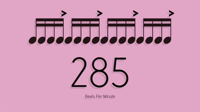 BPM = 285　メトロノーム - metronome - 16分 アクセント1-4 смотреть онлайн