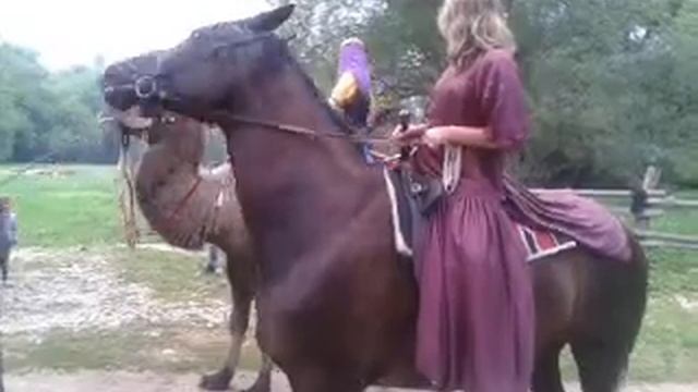 А вот и лошадь, беременная два раза на спине. Никак не хочет сниматься. смотреть онлайн