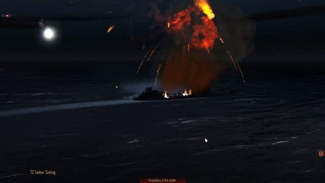 Atlantic Fleet - U 96 submarine night attack (Custom battle) смотреть онлайн