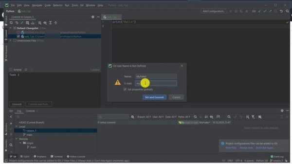 Объединяем PyCharm и GitHub, клонирование репозитория