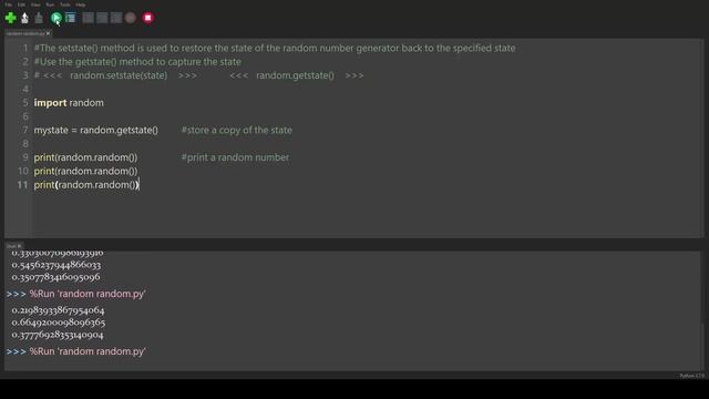 Python Random Module 8 # random.setstate() & random.getstate() смотреть онлайн