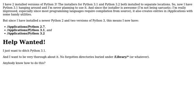 How to remove one old python installation from a system with multiple (non-system) installations... смотреть онлайн