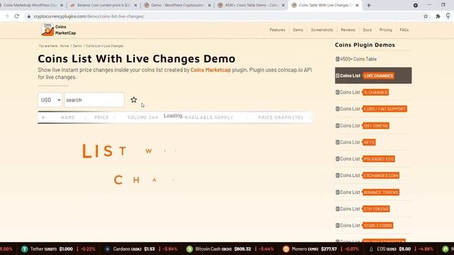 Showcase Cryptocurrency Prices by Market Cap Using CoinsMarketCap WordPress Plugin смотреть онлайн