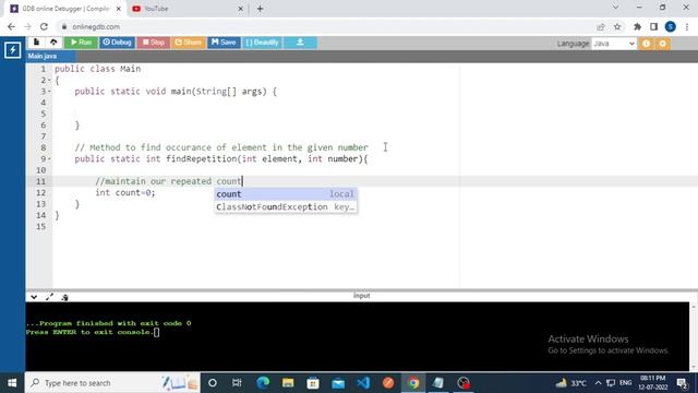 7 Repetition of element in the given number #java #interview #itcompanies #code смотреть онлайн