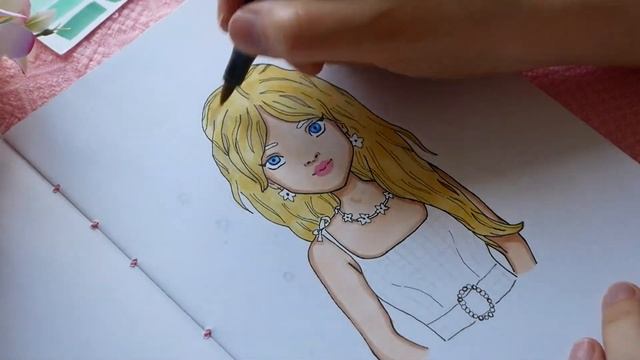 ?Barbie Marker Art - Draw with me | Finecolour Markers - relaxing coloring process смотреть онлайн