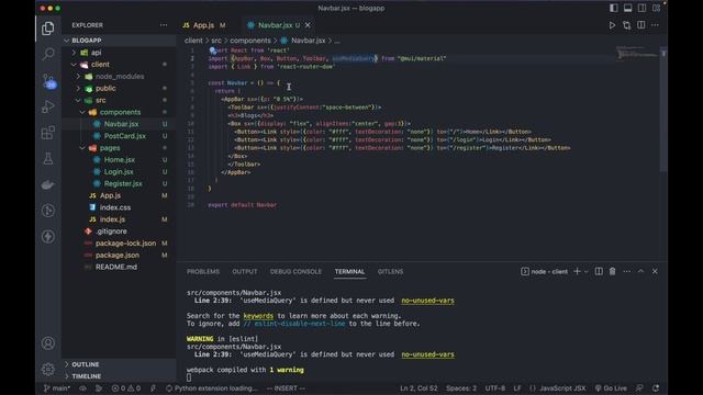 Building a MERN Blog App Tutorial: Part-10 : Building a Responsive Navbar with MUI and React смотреть онлайн