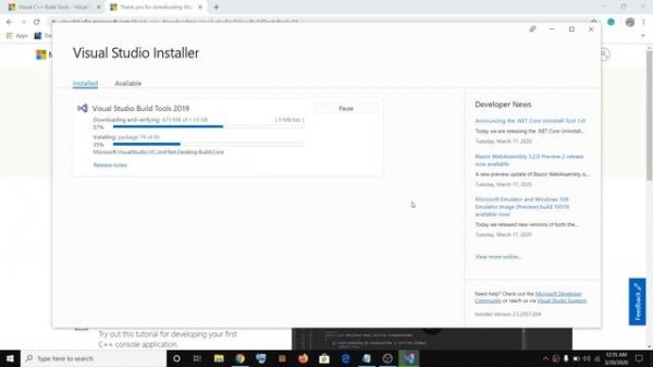 How to Download and Install Visual Studio Build Tools 2019