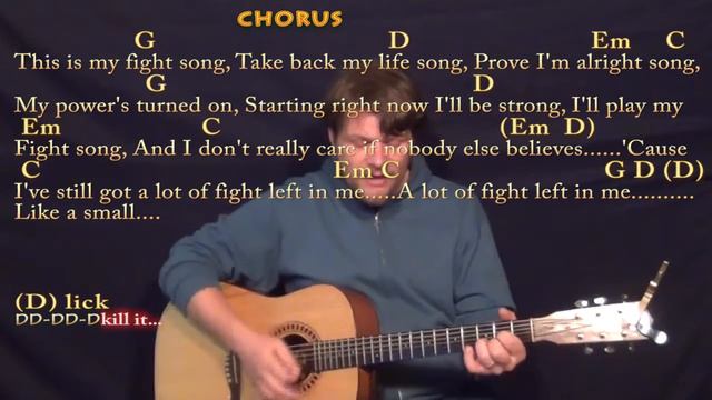 Fight Song (Rachel Platten) Strum Guitar Cover Lesson with Chords/Lyrics смотреть онлайн