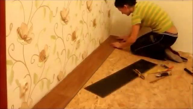 Как я укладывала полы Fine floor сама часть 1, плитка пвх файн флор 43 класса защиты! смотреть онлайн