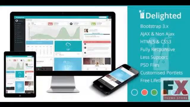 Preview Delighted Flat Responsive Bootstrap 3 Dashboard TFor смотреть онлайн