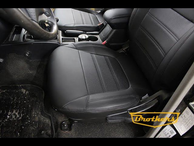 Чехлы на Mitsubishi L200 - комплектация IVITE с черной строчкой смотреть онлайн