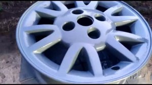 Покраска дисков молотковой  краской.