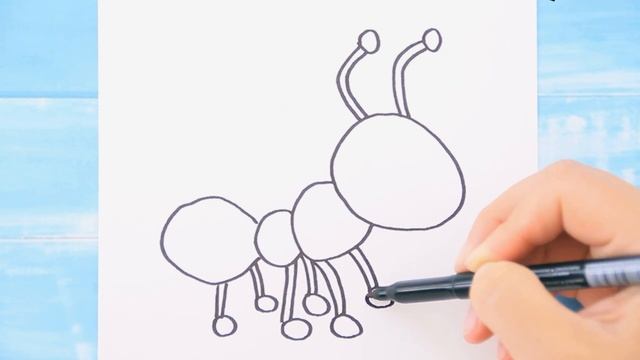 Как нарисовать МУРАВЬЯ / Рисунок раскраска для детей / Раскрась Ка смотреть онлайн