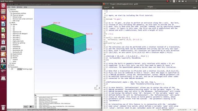 [GMSH tutorial 3] Extruding Mesh, Parameters and Options - t3.geo смотреть онлайн