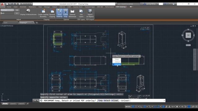 AutoCAD 2017- PDF Import as AutoCAD Objects смотреть онлайн
