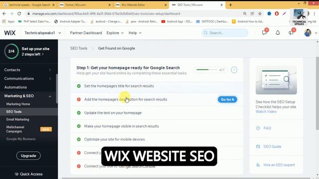 SEO Setup to a Wix Site | Wix Website SEO Tutorial in Hindi | Basic and Advanced смотреть онлайн