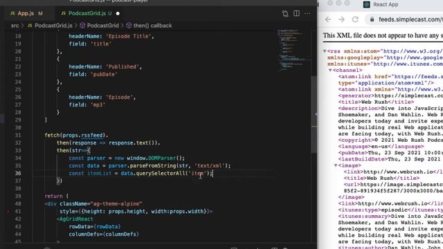 Code a Podcast Player App in React with AG Grid - How to Build Application Tutorial Part 1 смотреть онлайн