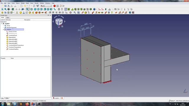 Стационарная теплопередача во FreeCAD FEM