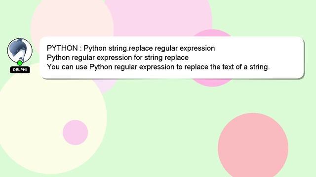 PYTHON : Python string.replace regular expression смотреть онлайн