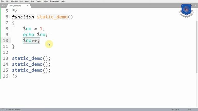 Static Variable in PHP смотреть онлайн